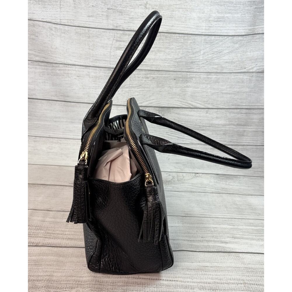 Kate Spade Southport Avenue Lydia Black Leather Large Satchel Shoulder Bag Purse - Picture 4 of 14